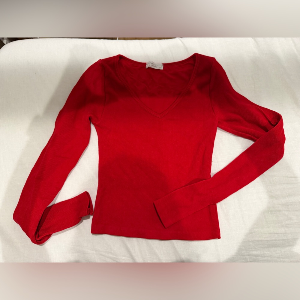 Altar’d State Red Long Sleeve Top Size S/M